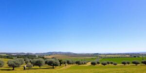 Farmers working in the fertile fields of Baixo Alentejo.