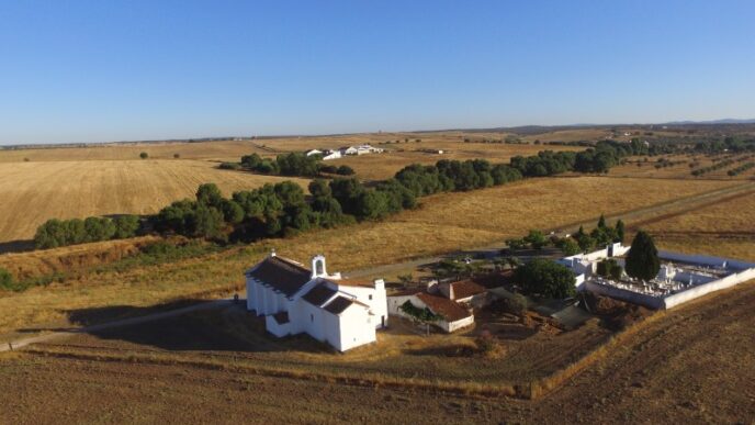 Aerial view of the Santa Susana archaeological site.