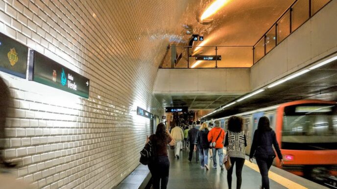 An underground station in Lisbon