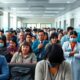 Crowded hospital with patients waiting for urgent care.