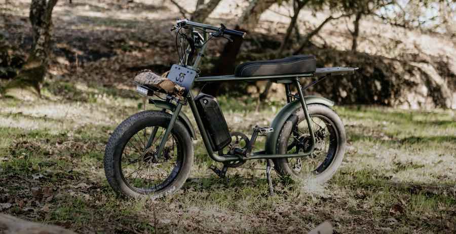 Modern electric bicycle in scenic forest in Portugal.