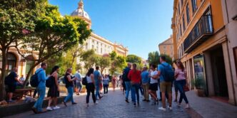 Participants solving puzzles in Lisbon's beautiful streets.