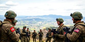 Portuguese and American troops training together in Portugal.