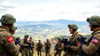 Portuguese and American troops training together in Portugal.