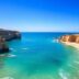 Coastal view of Algarve with beaches and cliffs.