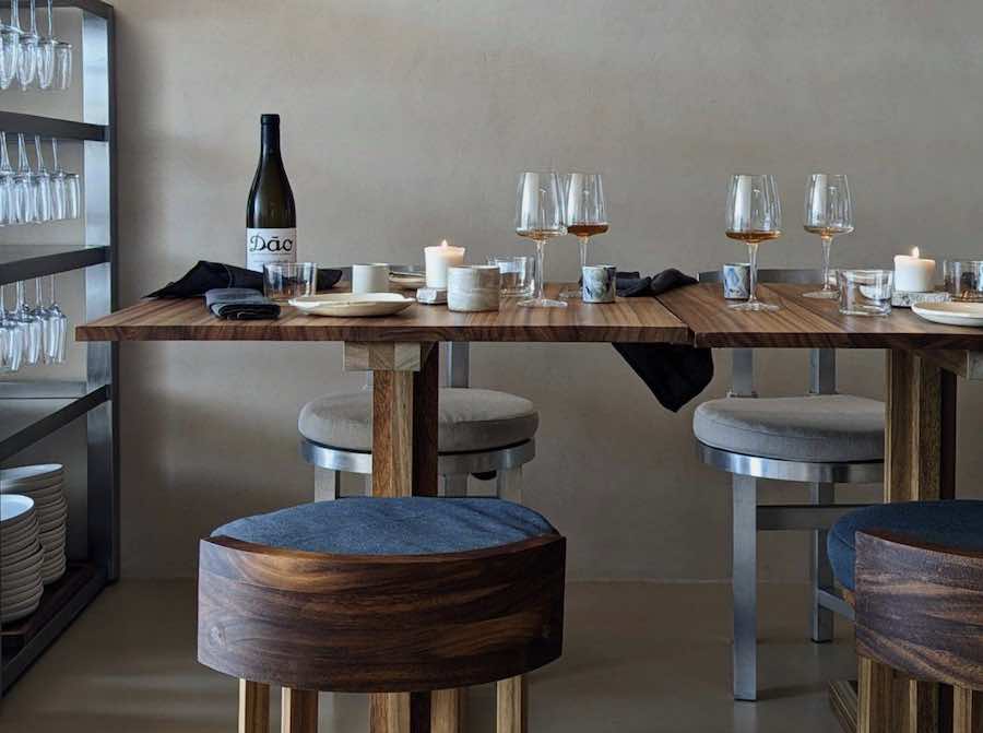 A laid table in the restaurant Austa in Portugal