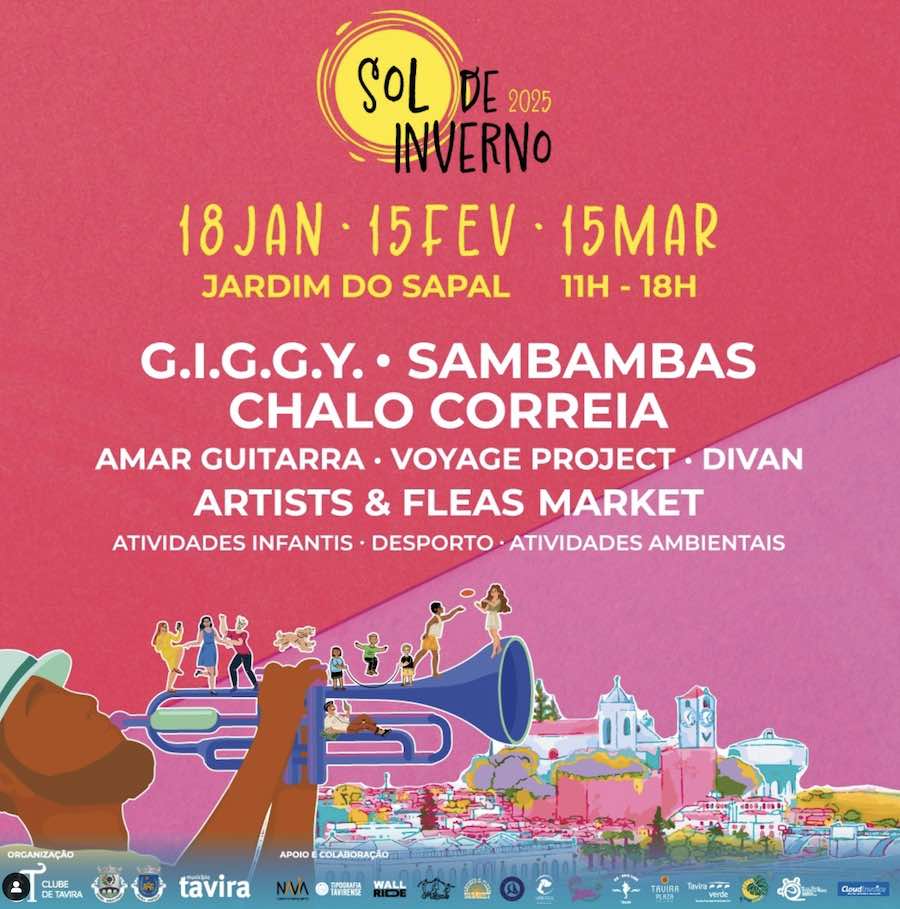 A promotional post with graphics and text for Sol de Inverno Festival