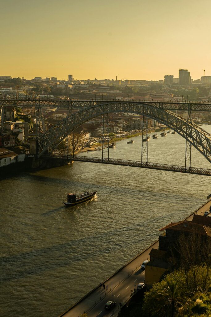 A boat on the river in Porto, Portugal