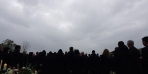 Mourners at Aga Khan IV's funeral in Portugal.